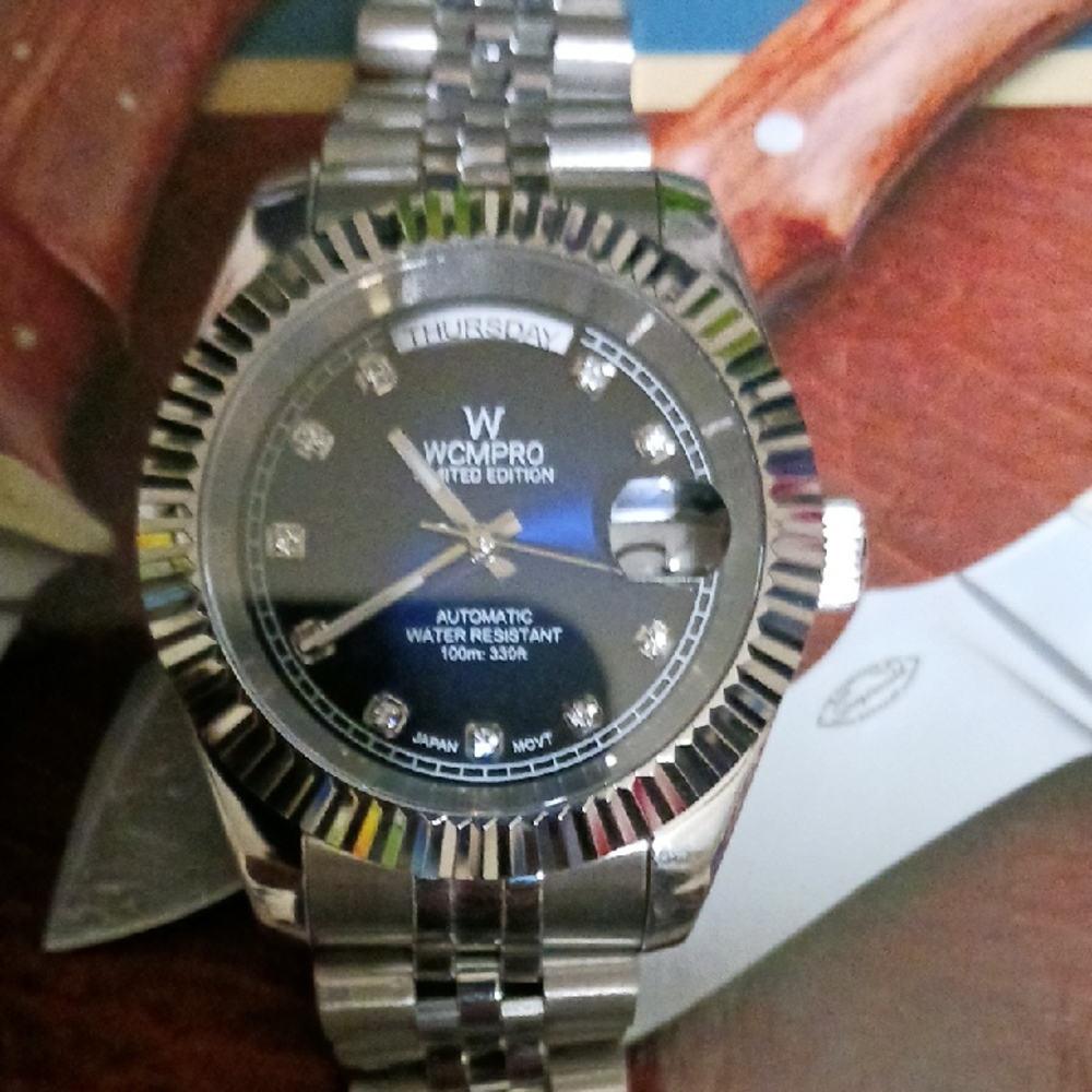 WCM Pro Silver Watch with Black Dial